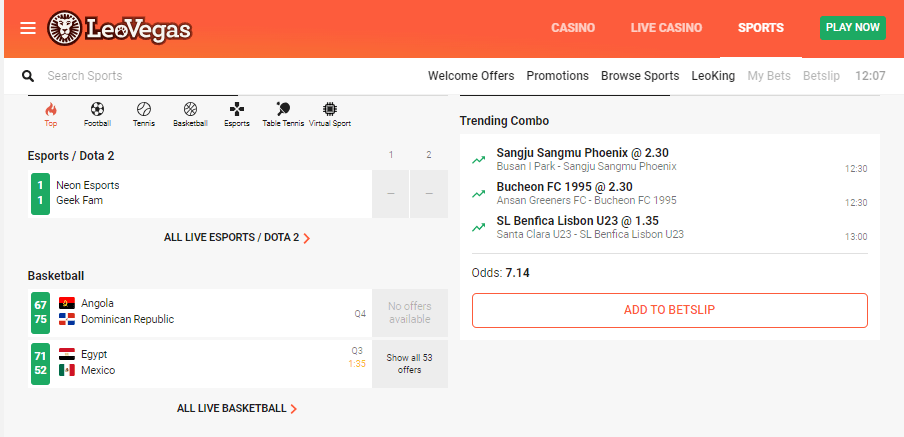 Leo Vegas Sports Betting