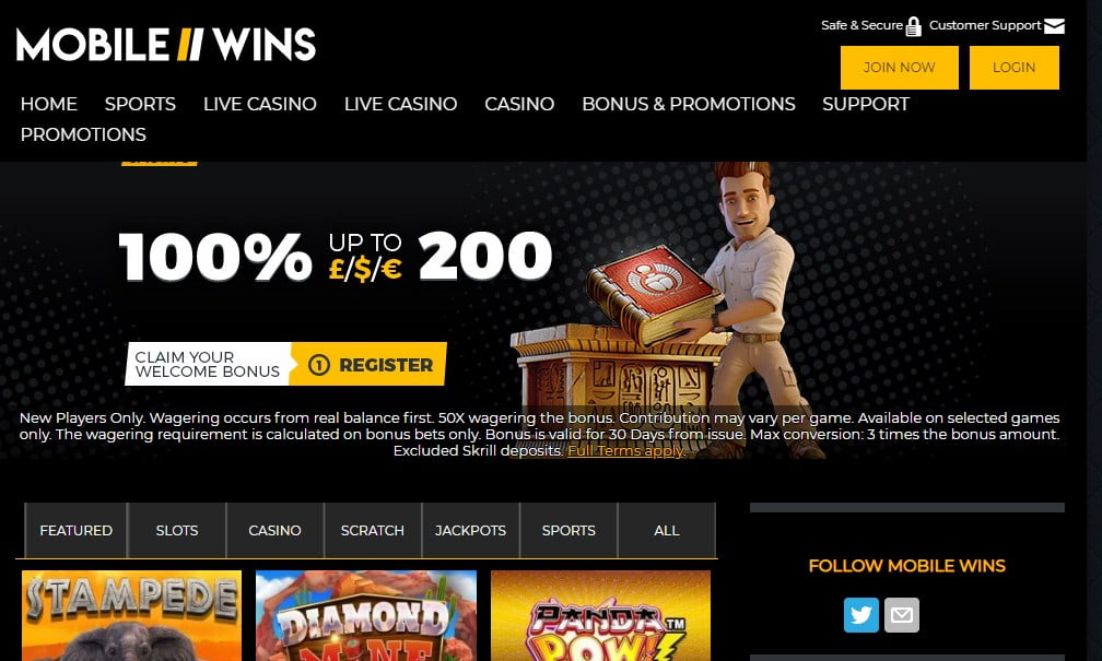 mobile wins casino
